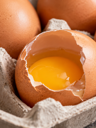 broken chicken eggs