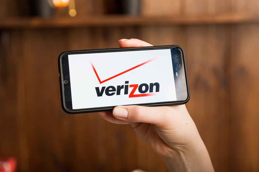 Verizon logo on smartphone